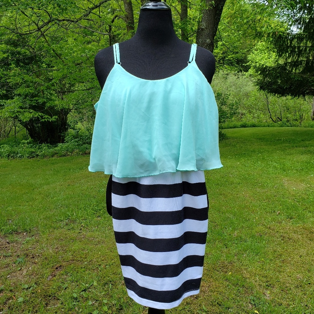 Crystal Doll Mint, Black, & White Dress Women's M